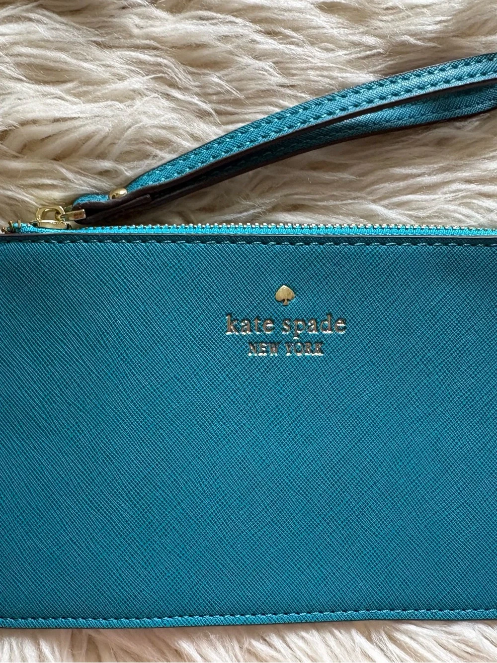 KATE SPADE NEW YORK Wristlet Wallet Clutch Teal Leather Fresh Air New w/out Tags